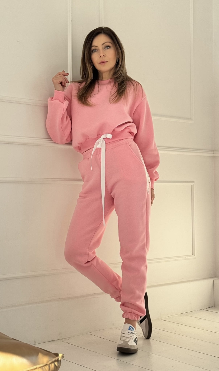 Nowość Dres  2 częściowy  ocieplany ,  bluza   spodnie dresowe Sweet  Róż 