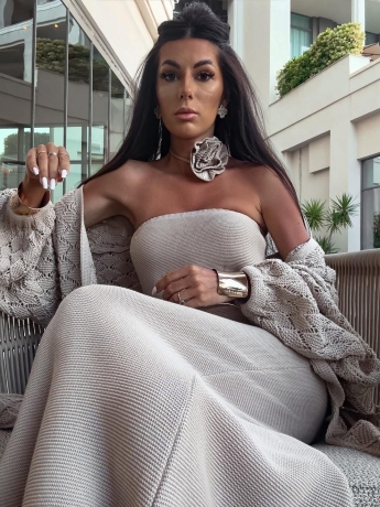 Sukienka dzianinowa By Me Spain Mokka 