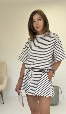 Komplet Haiti Kokos Czekolada T-shirt oversize oraz krótkie spodenki  Lenoshka 