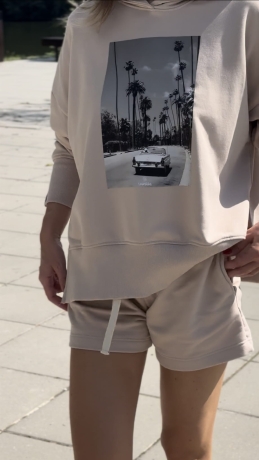 Bluza z kapturem MORE  Beż Lenoshka 