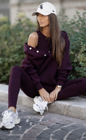 Dres uniwersalny z kapturem   3 częściowy Cotts Śliwka 