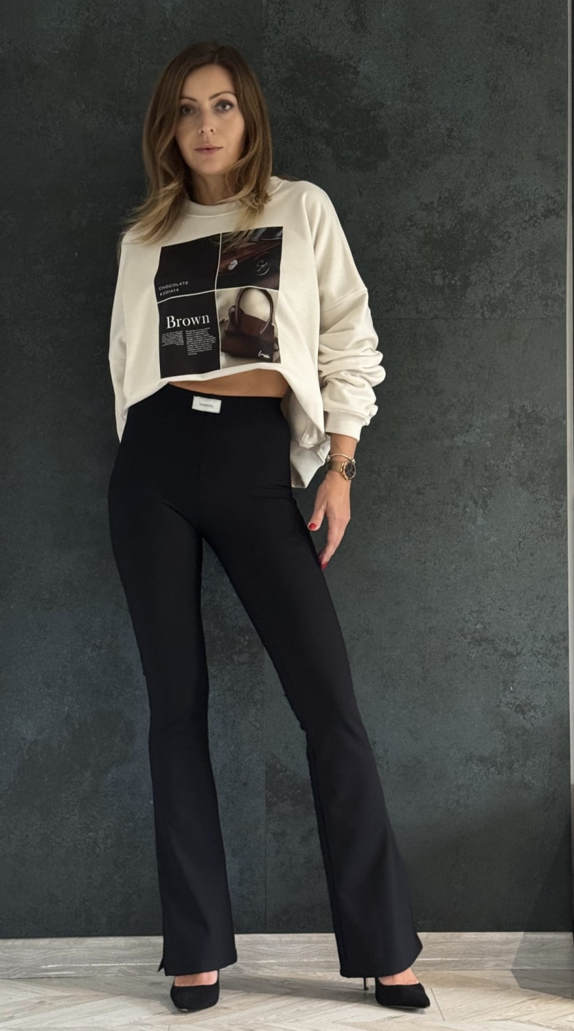 Nowość Bluza dresowa oversize Basic Kokos Choco Lenoshka 