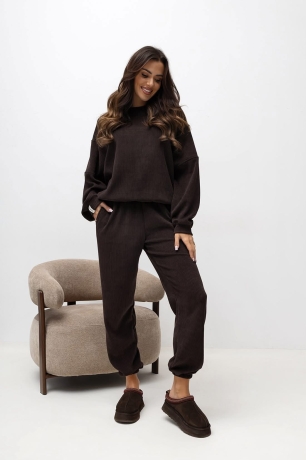 Komplet Wera  sztruks Lenoshka czekoladowa