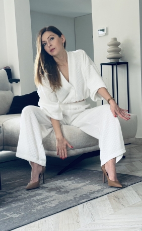  Komplet dzianinowy Lenoshka  śmietankowy 