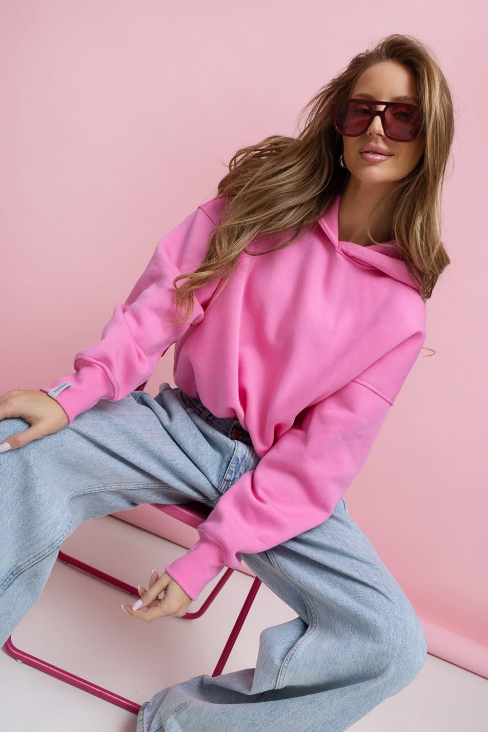 Bluza Mila ocieplana kaptur  Lenoshka  Barbi Róż 