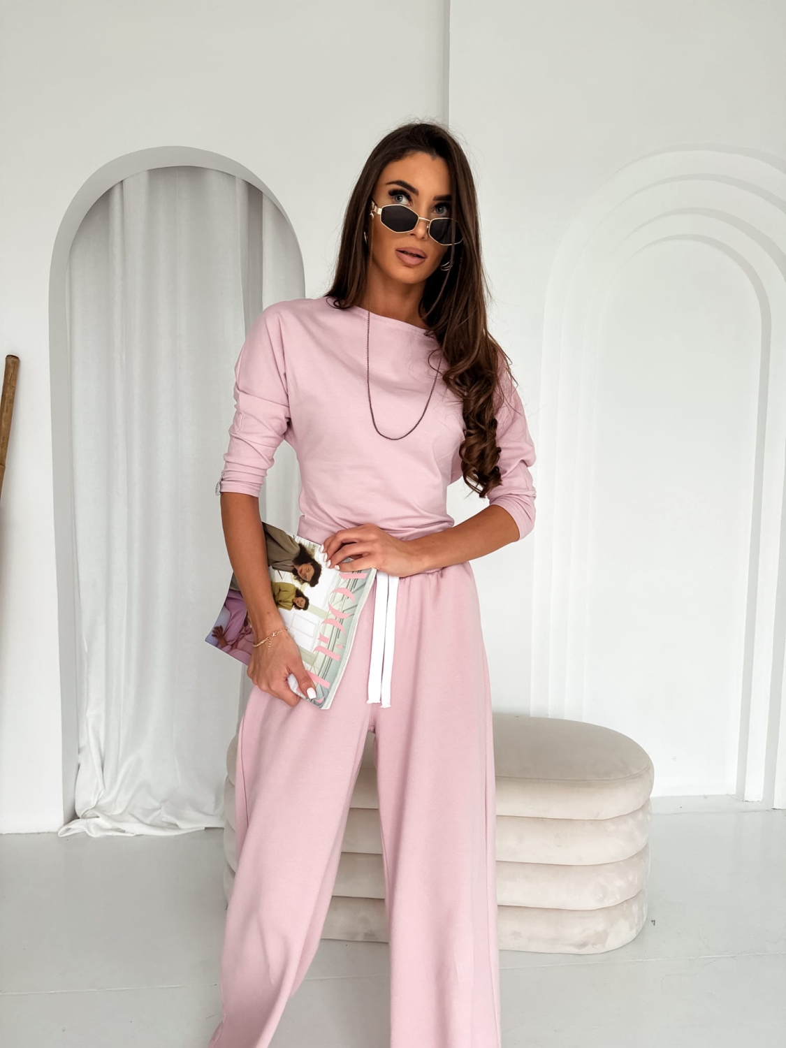 Komplet 2 częściowy  Malibu  Pudrowy Róż Lenoshka 